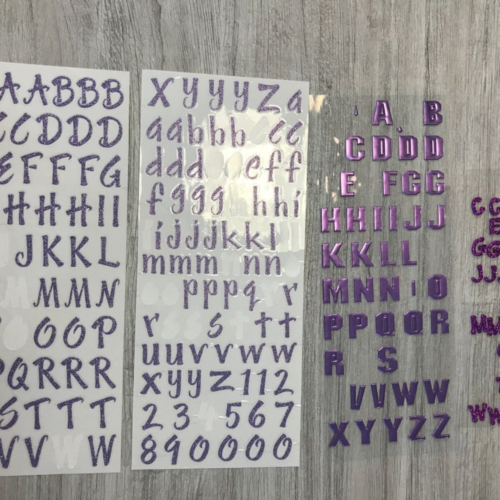 Lot Of Purple Alphabet Letter Scrapbook Stickers